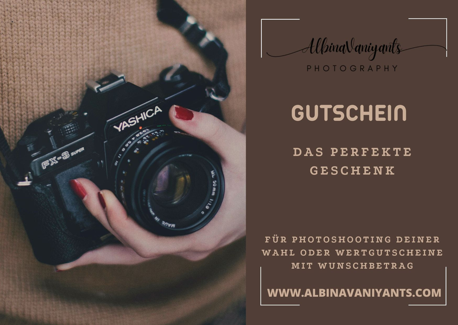 Gutscheine. Детский и семейный фотограф в Австрии Альбина Ваниянц