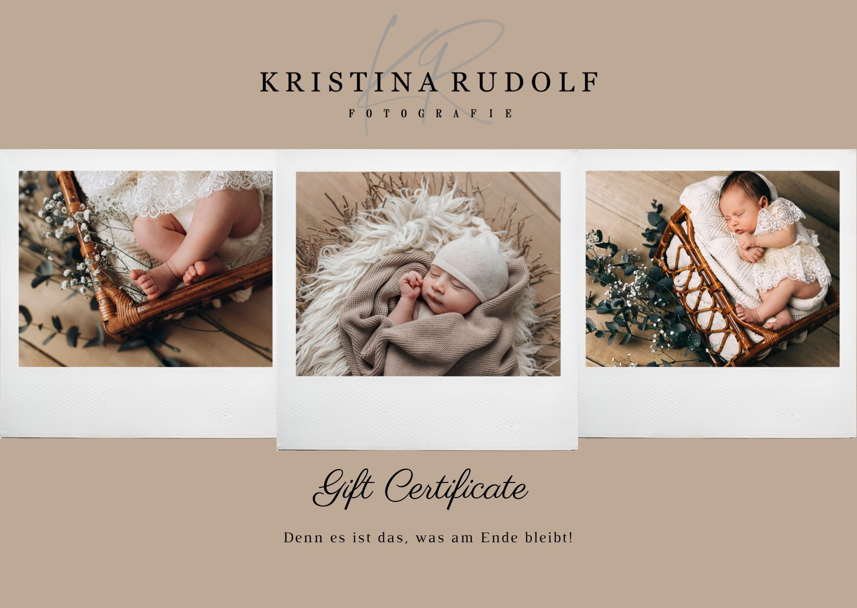 Fotogutschein zum Verschenken für Babyshootings 