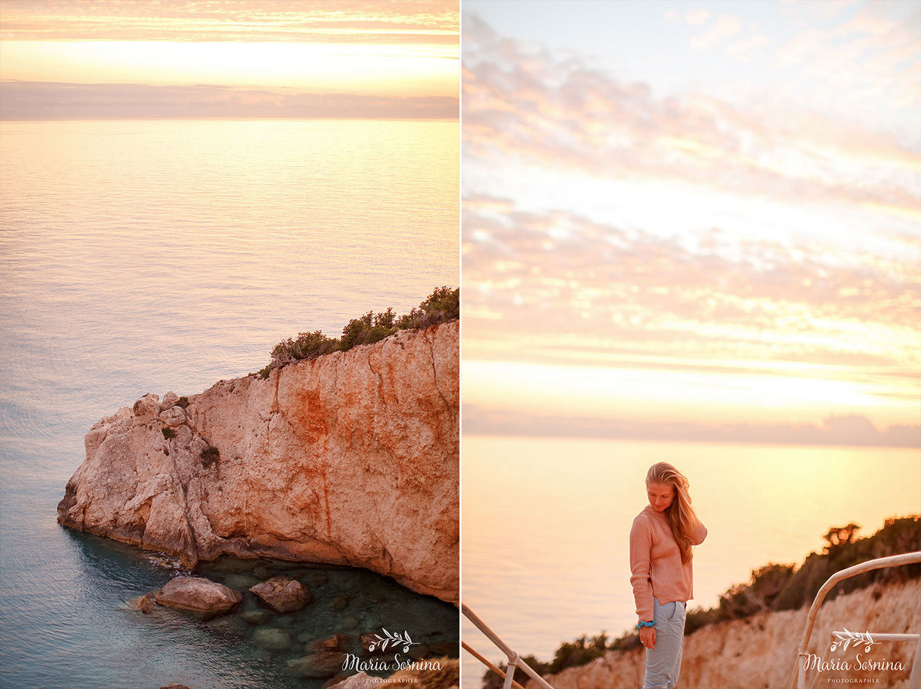 Uvirkelig solnedgang på øya Lefkada i Hellas