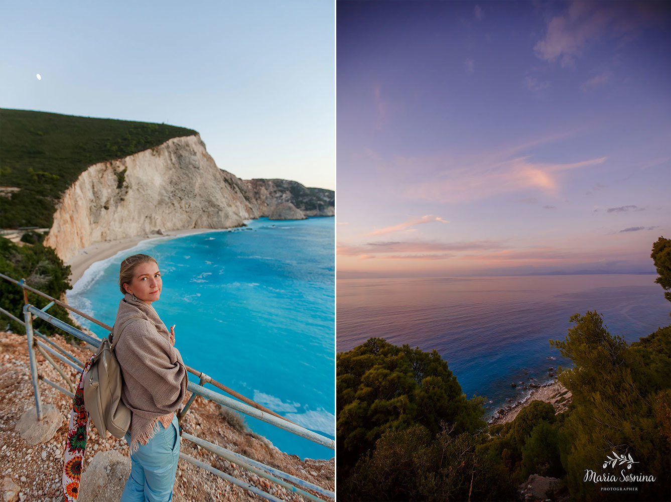 Uvirkelig solnedgang på øya Lefkada i Hellas