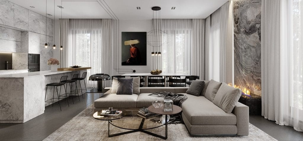 GREY HOUSE. Interior Design & 3D Rendering | Alena Bulataya Design Buro