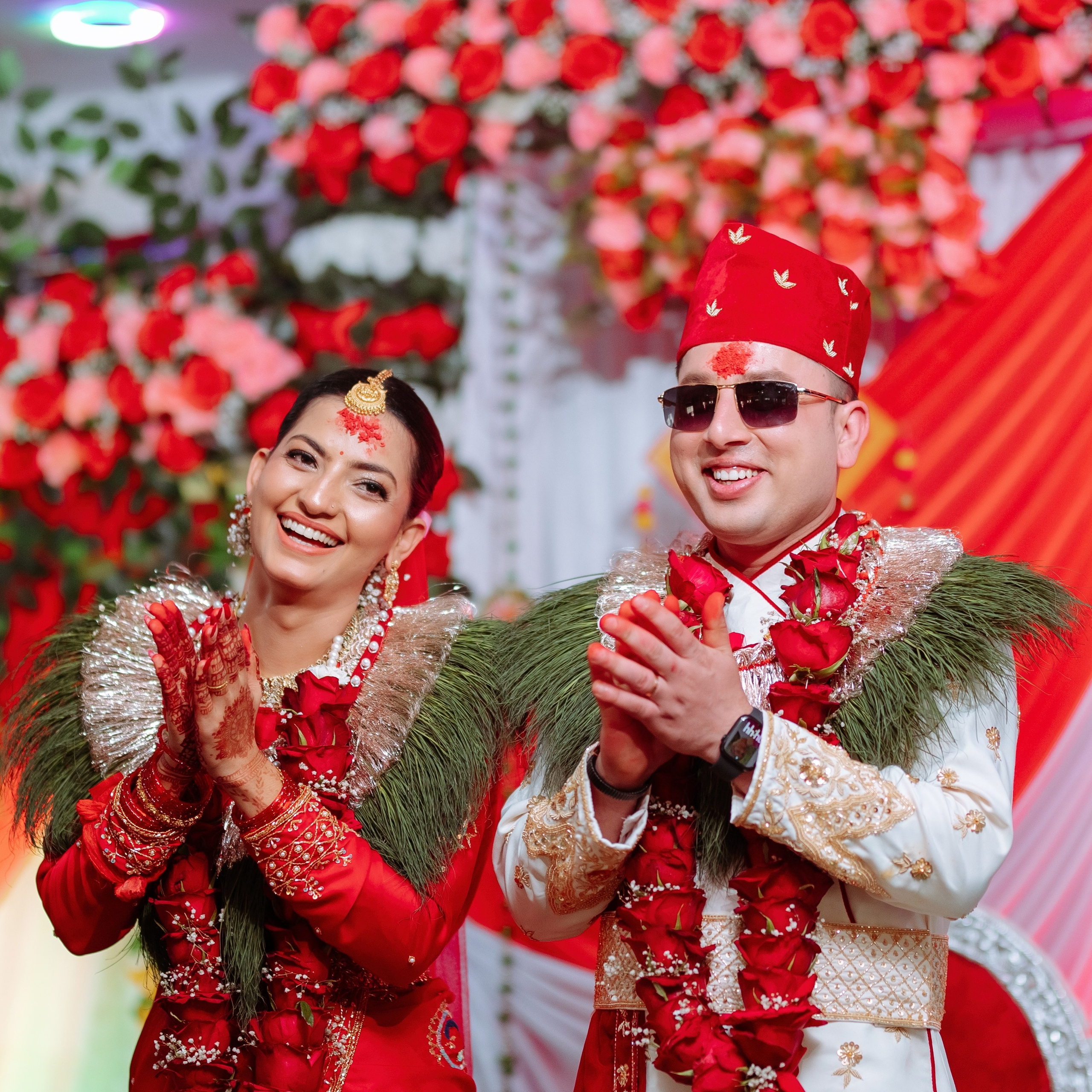 Beautiful engagement looks of bride.