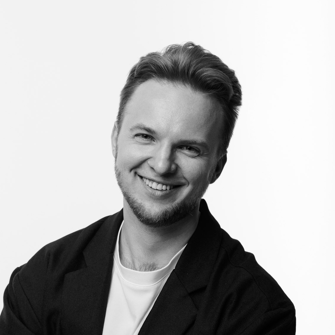 Dmitrii Shmatov black and white portrait