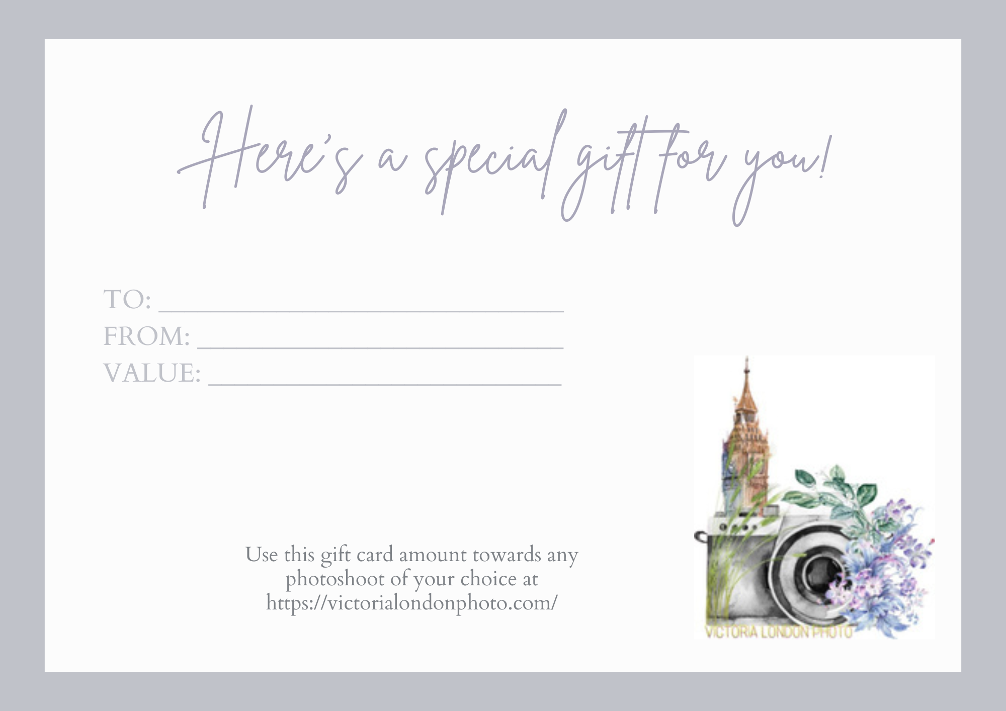 BUY GIFT CERTIFICATE. Photographer in London and Europe. Фотограф в Лондоне и Европе