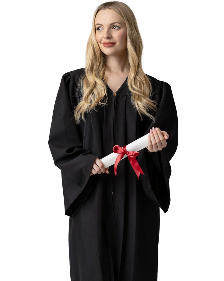 Академична абсолвентска тога за дипломиране – черен цвят