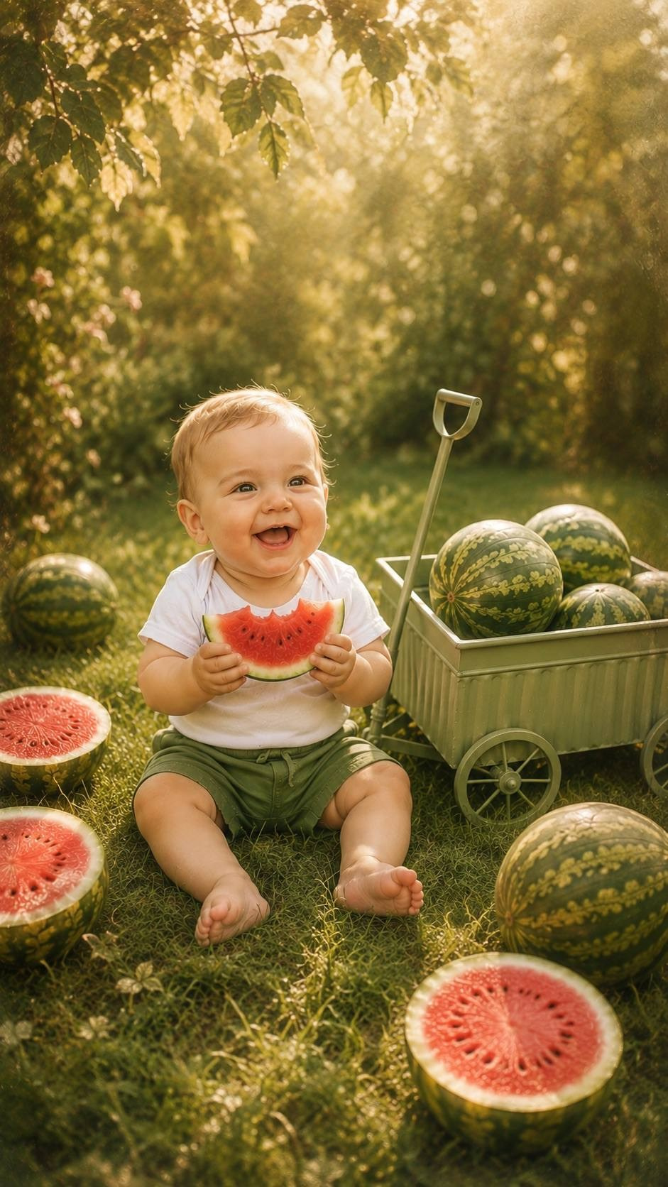 Foto dan sa lubenicama. Daria Dmitrieva Newborn Photographer in Serbia