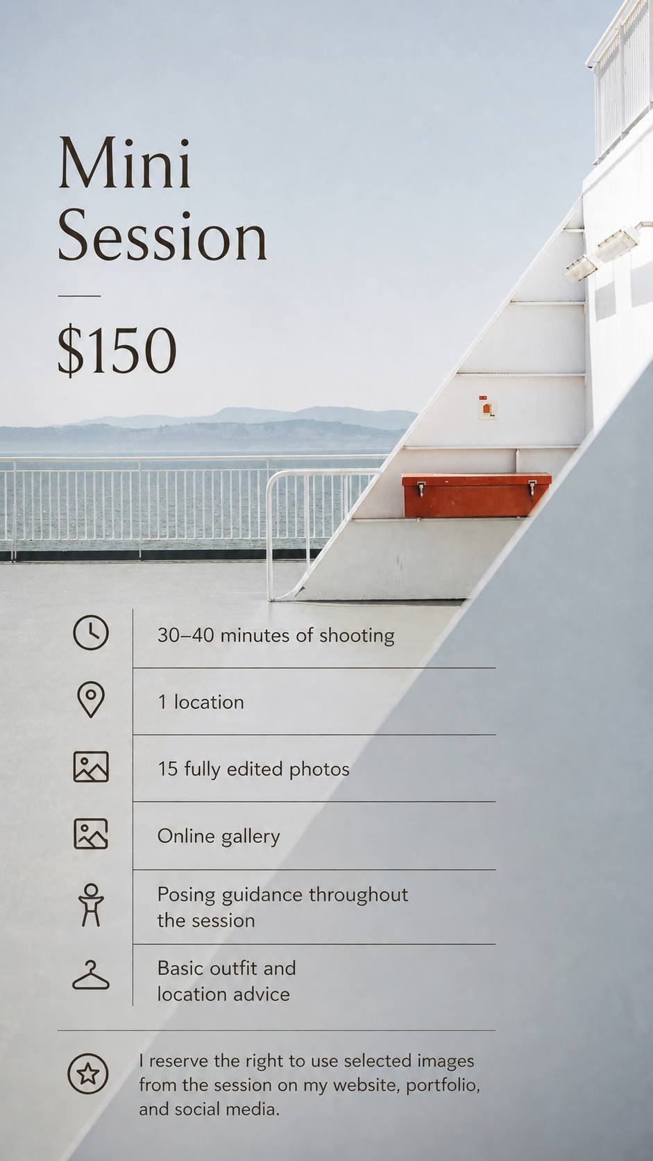 Packages. Lifestyle photographer Vancouver Island