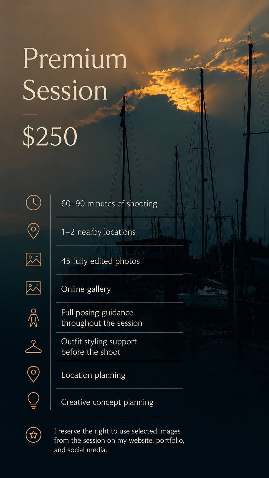 Packages. Lifestyle photographer Vancouver Island