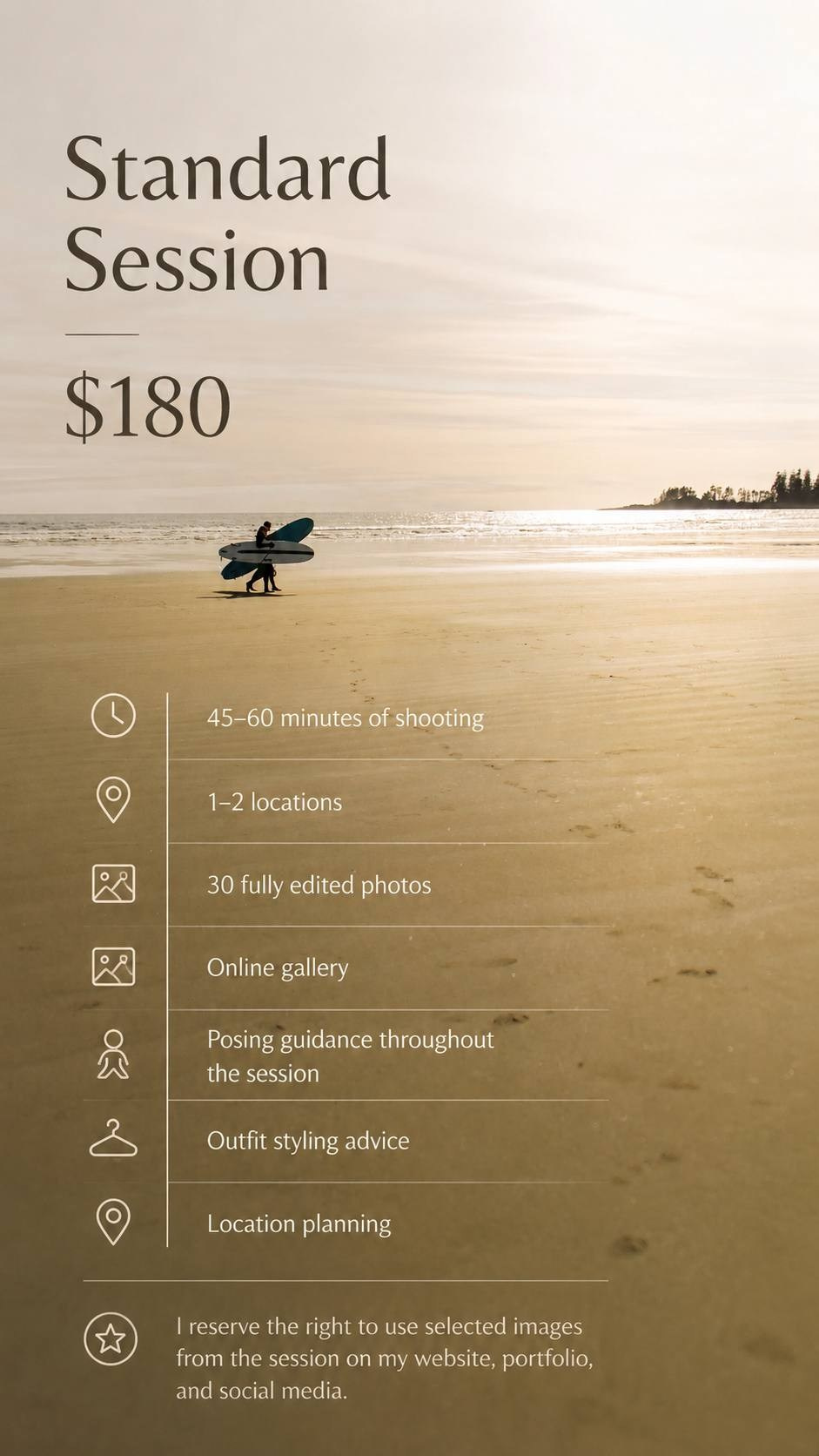 Packages. Lifestyle photographer Vancouver Island
