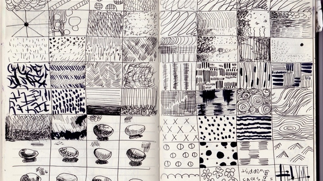 Работы учеников мастер-класса «Линия. Фактура. Цвет» — личный словарь из 50+ графических текстур, Версия Ван Гога, созданный за одну встречу «Фактура». Онлайн и оффлайн, Тбилиси