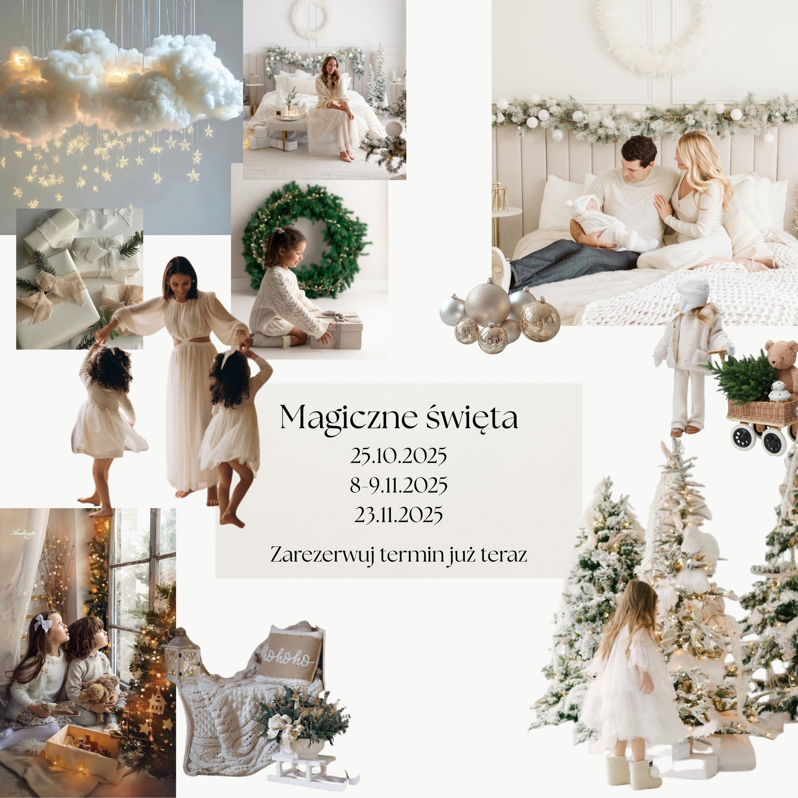 Fotograf rodzinny Łódź – portret rodzinny na tle udekorowanego łóżka