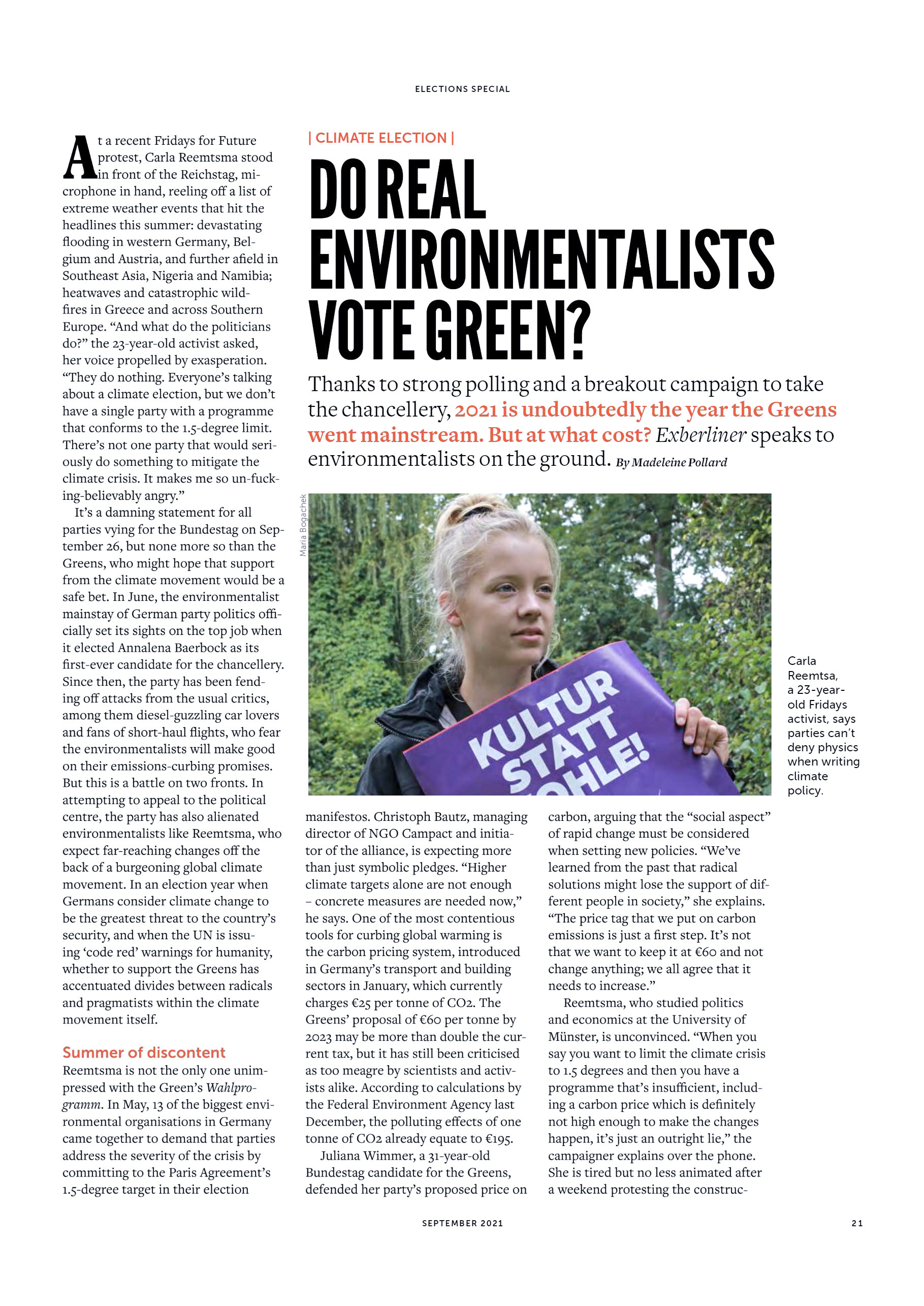 Carla Reemtsma for Exberliner magazine. Maria Bogachek Photography