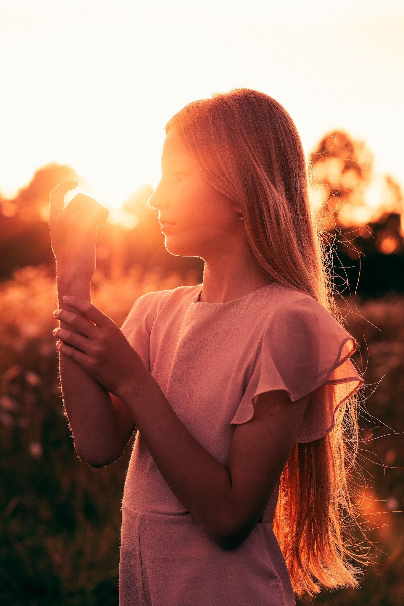 Artistic portrait photography in natural sunset light by Irina Zoteeva photographer in Solihull