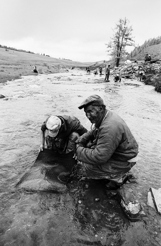 Незаконная золотая копальня, Монголия. 2009