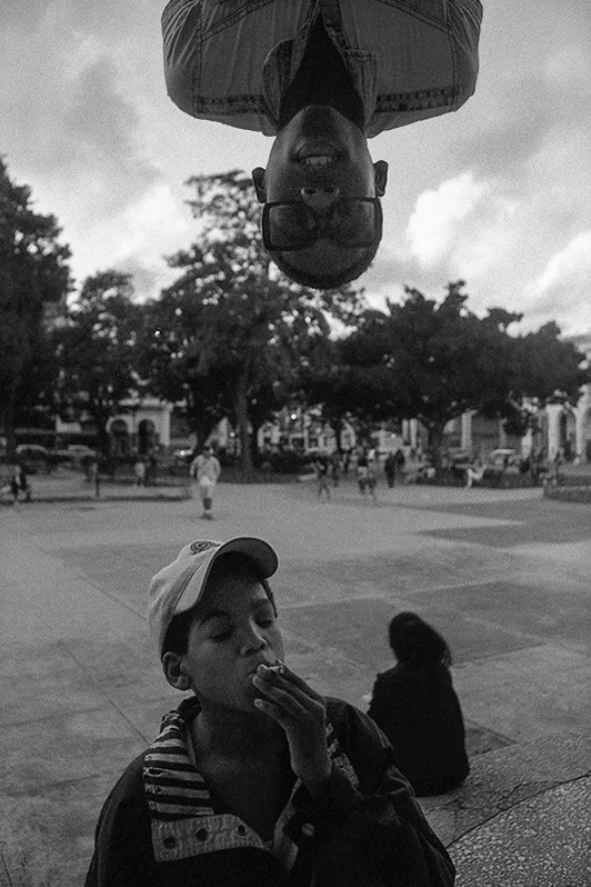 Portrait of two boys in El Curita park, Centro Habana district, Havana, Cuba. 2022
