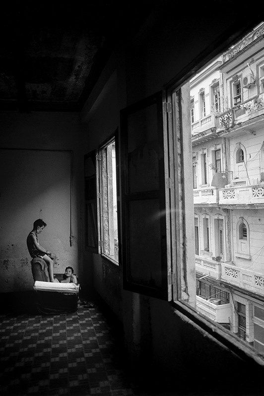 Interior of an Art Deco building in a 1950s revenue house, Centro Habana district, Havana, Cuba. 2021