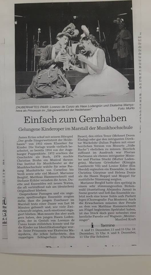 Opera “Der große Sängerwettstreitder Heidehasen” — as Princessin. Ekaterina Mamysheva — Opera singer / SOUNDTRACK VOCALIST