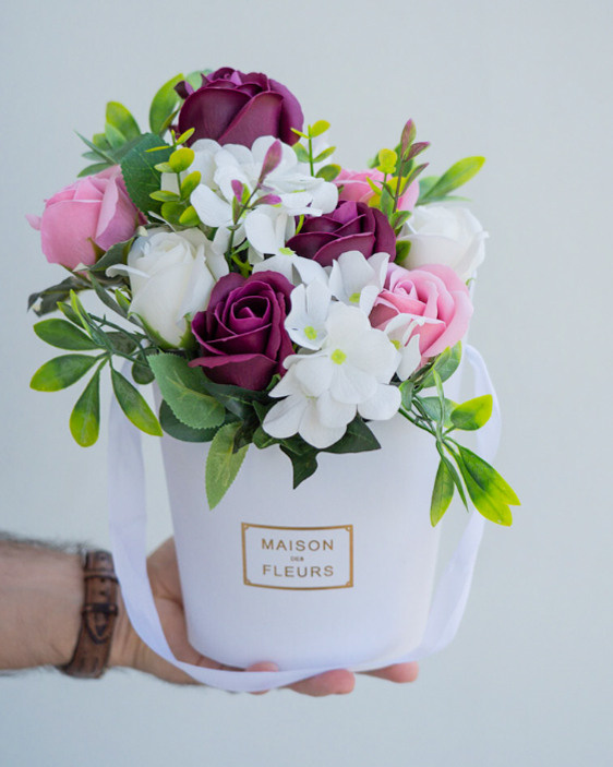 Photos of flower arrangements made from soap. Portrait and wedding photographer in New York