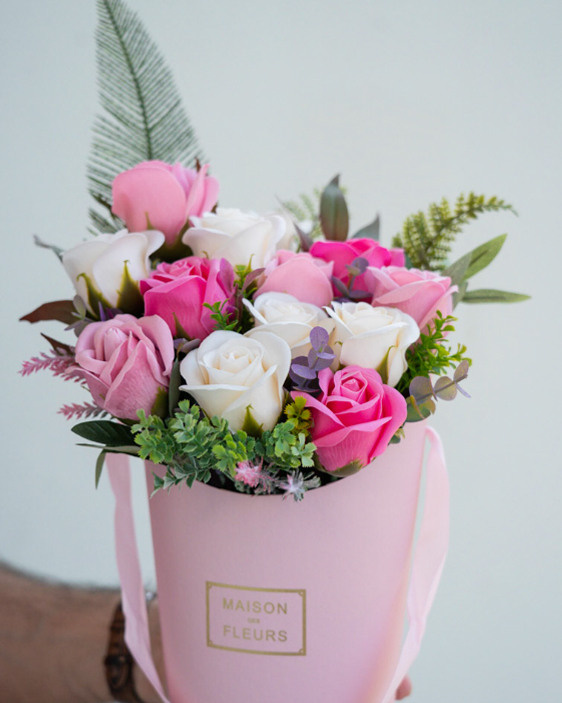 Photos of flower arrangements made from soap. Portrait and wedding photographer in New York