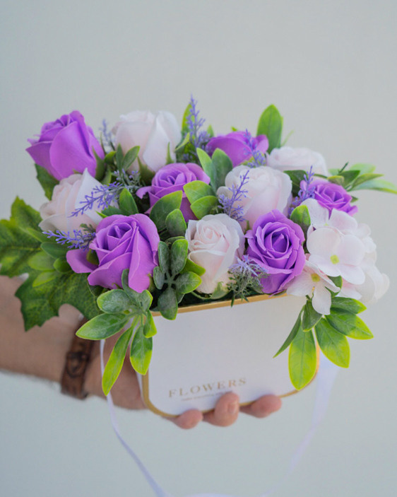 Photos of flower arrangements made from soap. Portrait and wedding photographer in New York