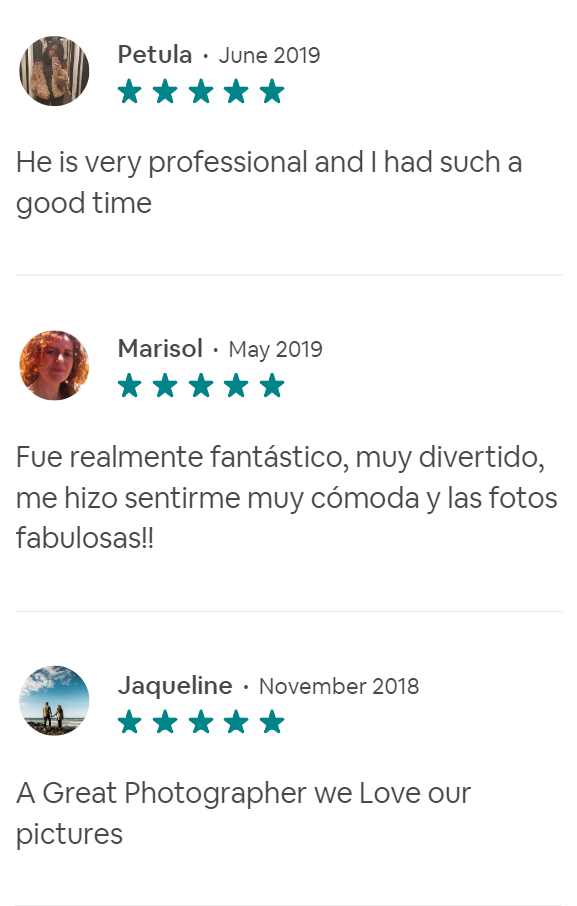 Reviews. Photographer Tenerife Edgar Zubarev