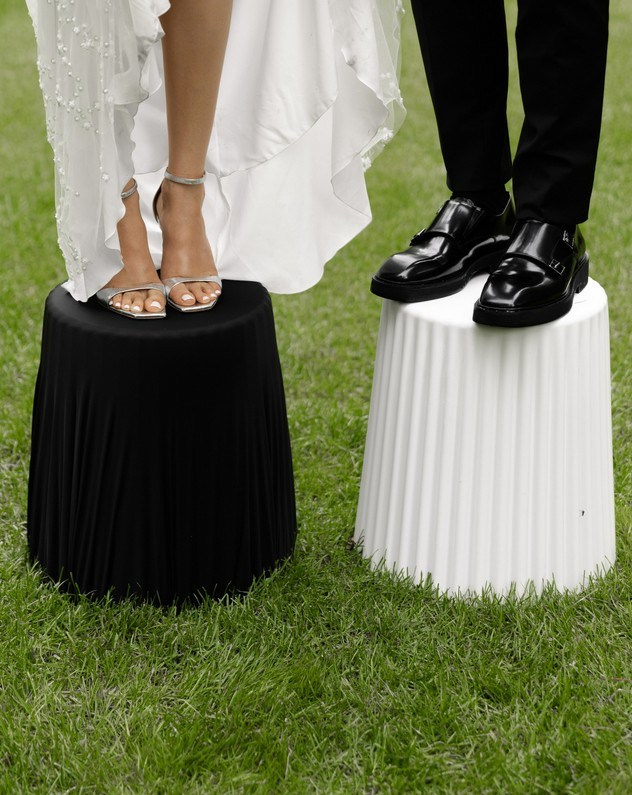 Fashion-inspired portrait of newlyweds