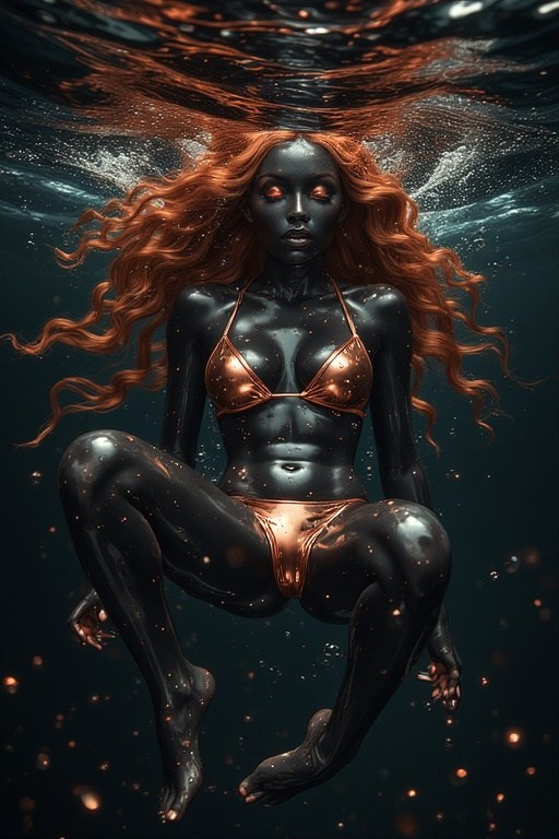 The Art of Ethereal Realism: A Black Porcelain Feminine Figure with Soul-Piercing Beauty. Edwardsartistry