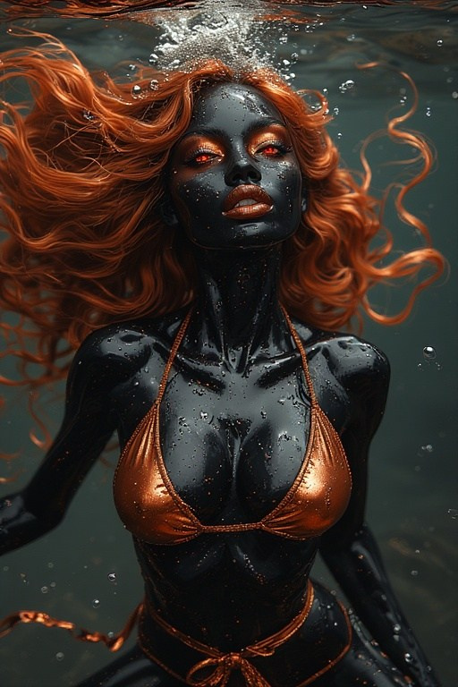 The Art of Ethereal Realism: A Black Porcelain Feminine Figure with Soul-Piercing Beauty. Edwardsartistry