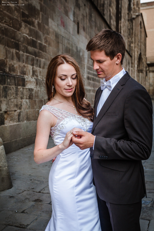 Sesja ślubna w Blanes - Hiszpania. Fotograf w Barcelonie Hiszpanii Maslik Yulia