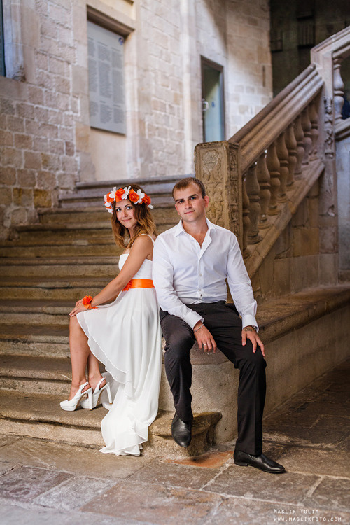 Wedding photo session in Badalona, Spain. Photographer in Barcelona Spain Maslik Yulia