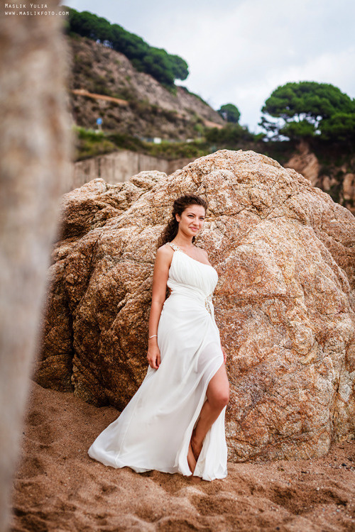 Морская свадебная фотосессия в Испании. Фотограф в Барселоне Испании Маслик Юлия