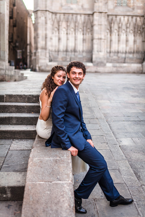 Морская свадебная фотосессия в Испании. Фотограф в Барселоне Испании Маслик Юлия