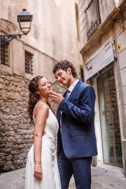 Морская свадебная фотосессия в Испании. Фотограф в Барселоне Испании Маслик Юлия