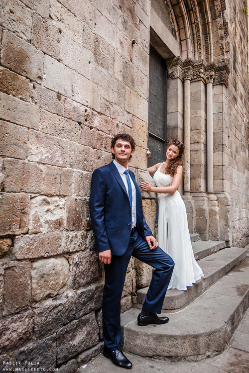 Морская свадебная фотосессия в Испании. Фотограф в Барселоне Испании Маслик Юлия