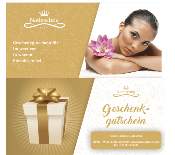 Подарочные сертификаты. Рекламное агентство в Германии