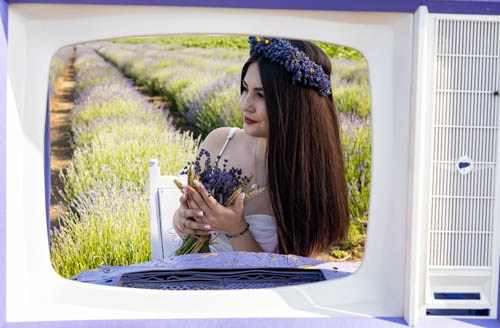 Sedinta foto in lanul de lavanda