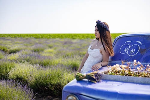 Sedinta foto in lanul de lavanda