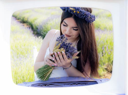Sedinta foto in lanul de lavanda
