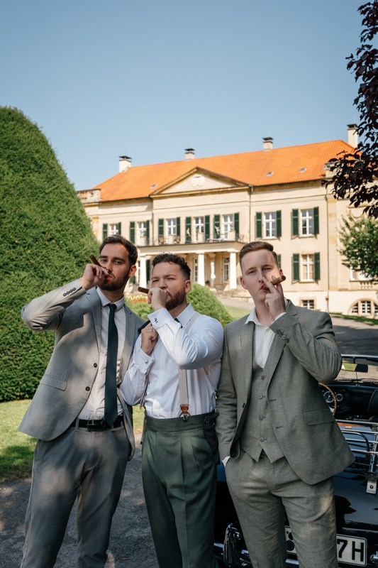 groom with best friends