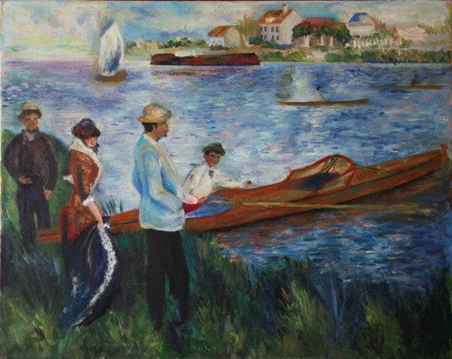 Свободная копия. Гребцы в Шато. Пьер-Огюст Ренуар. 2012. Холст, масло.81,3на100,3