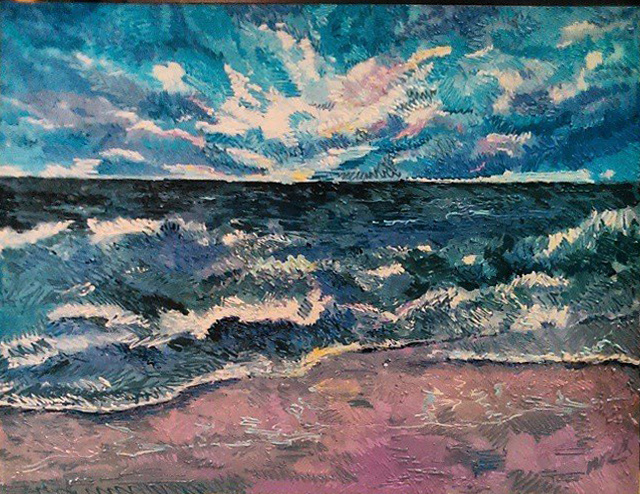 "Waves" 2017, Dubai, UAE.  Canvas, Acryl. 60-45 cm. Privet collection.