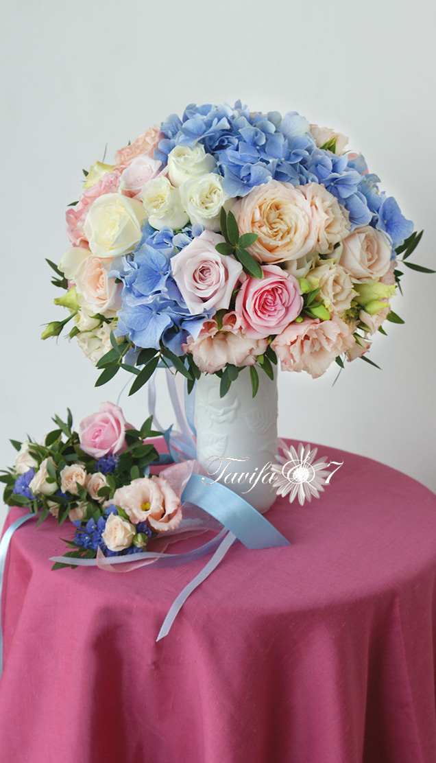 Līgavas pušķi zilos toņos. Event design, decoration, floristry, gift, Irina Novika, Riga, Latvia