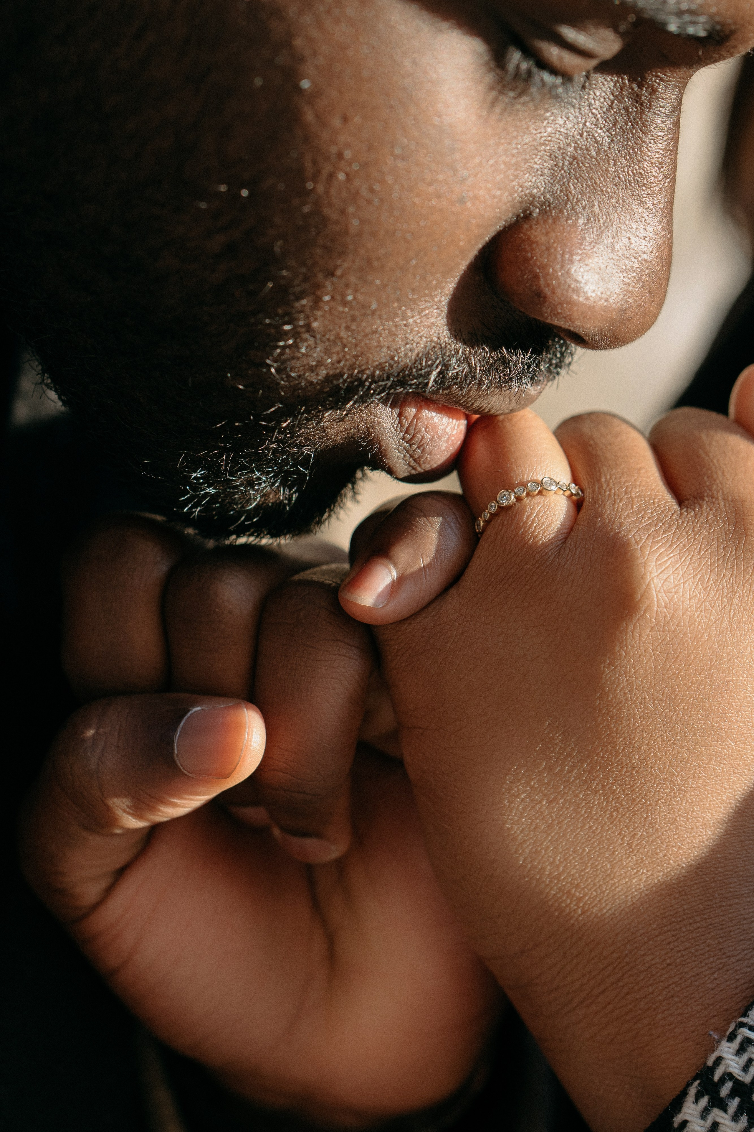 Close-up of engagement ring during a surprise marriage proposal in Verona