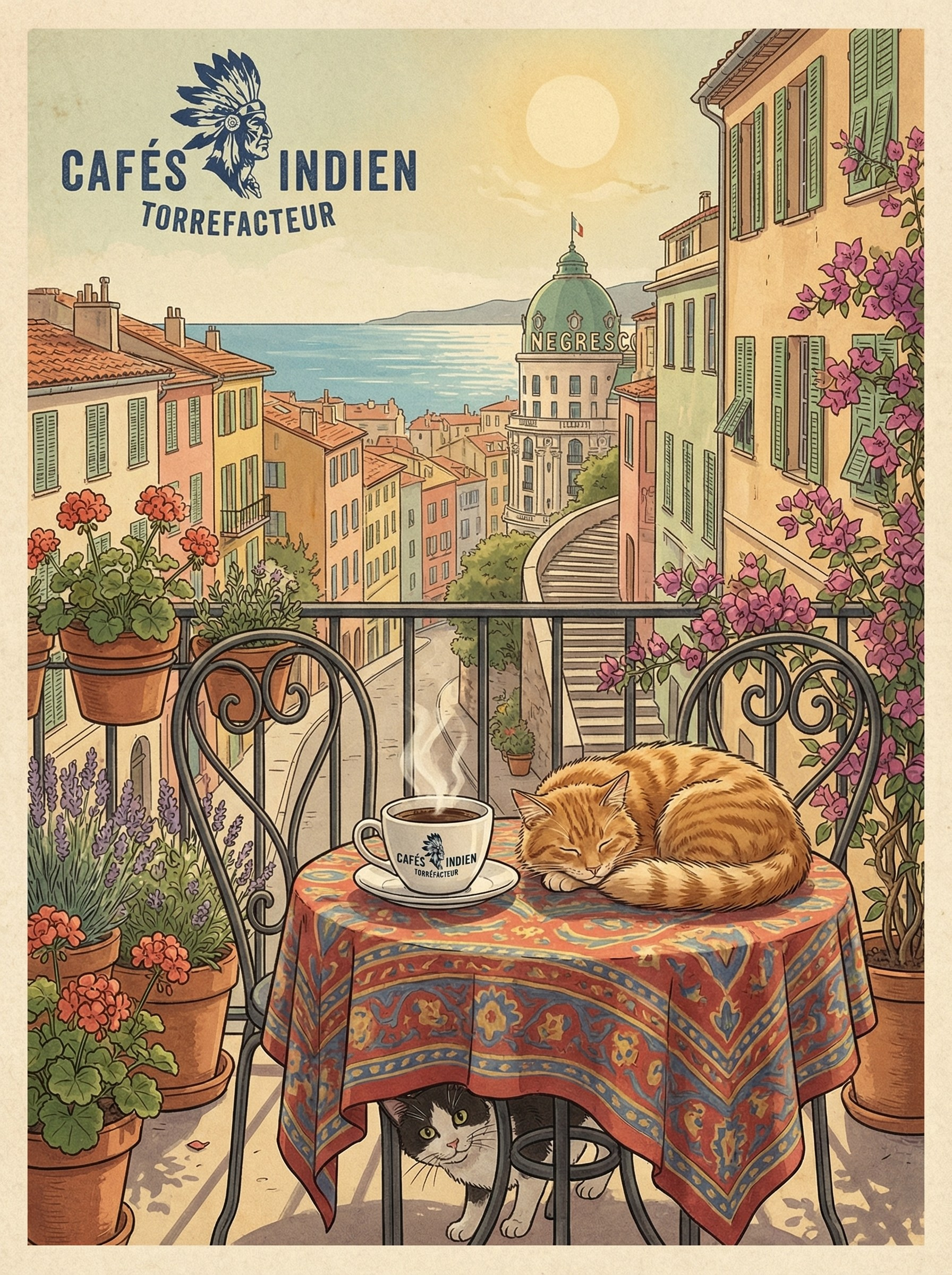 Визуальный стиль и концепция для кофейного бренда Cafés Indien Torréfacteur