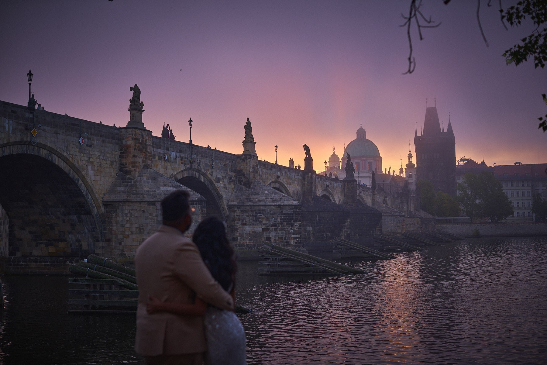 A Prague Honeymoon at Sunrise