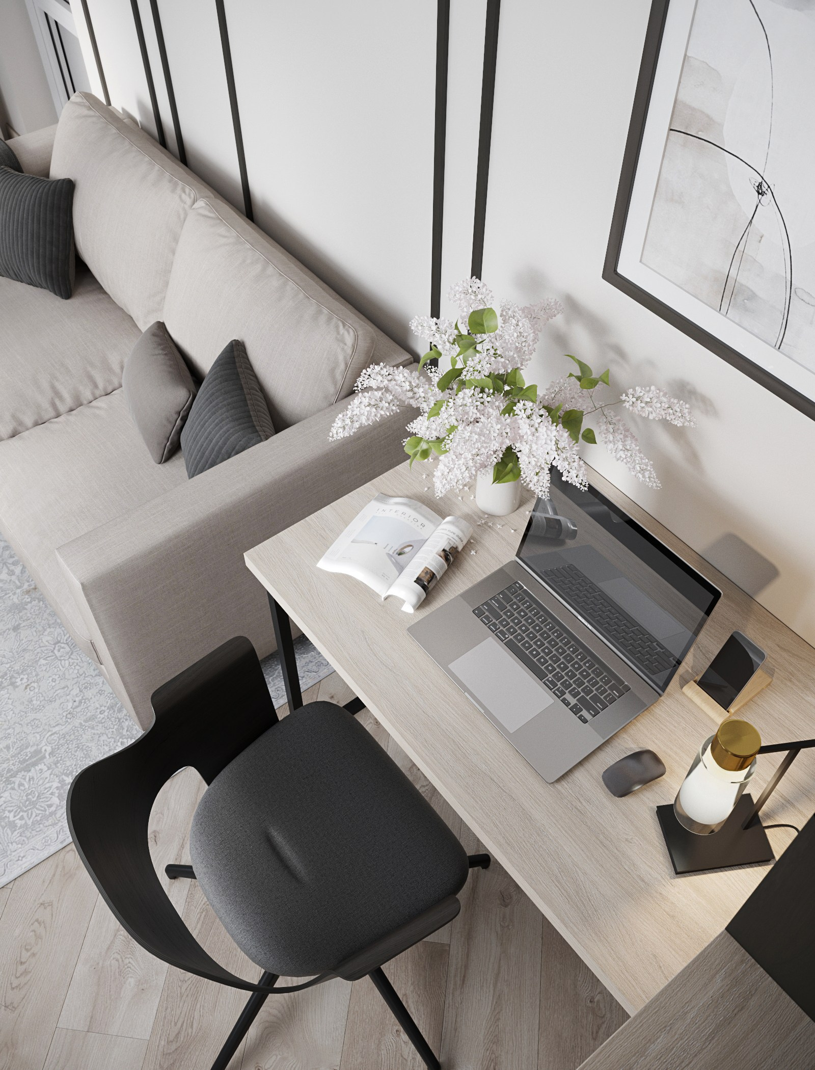 DARBA VIETA UZ LODŽIJAS. Ivainteriordesign.com