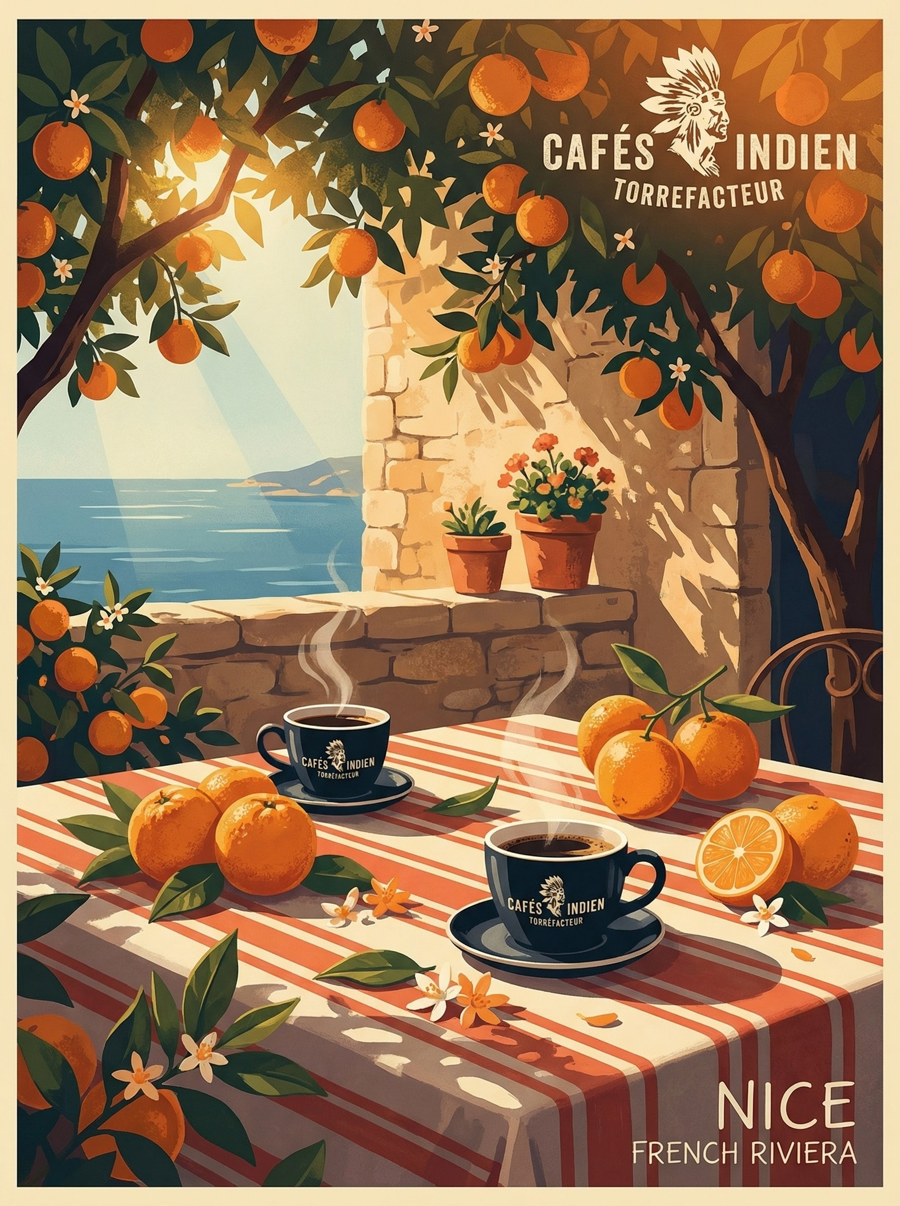 Визуальный стиль и концепция для кофейного бренда Cafés Indien Torréfacteur