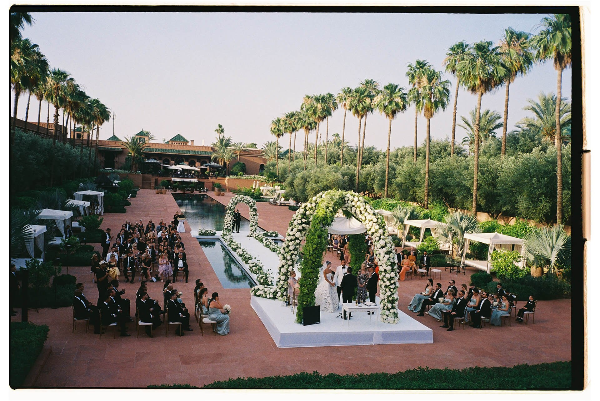 Outdoor ceremony with palm trees