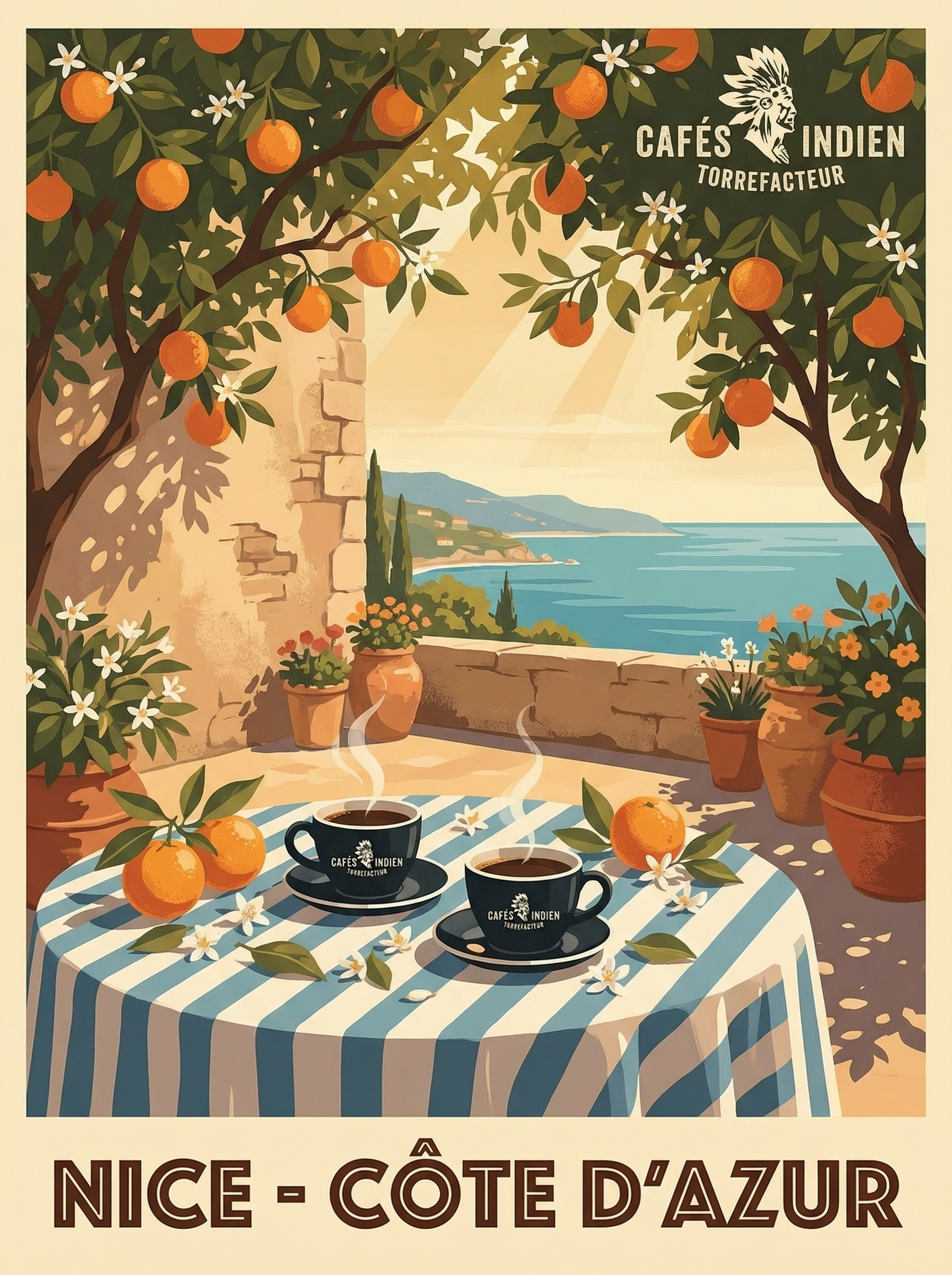 Визуальный стиль и концепция для кофейного бренда Cafés Indien Torréfacteur