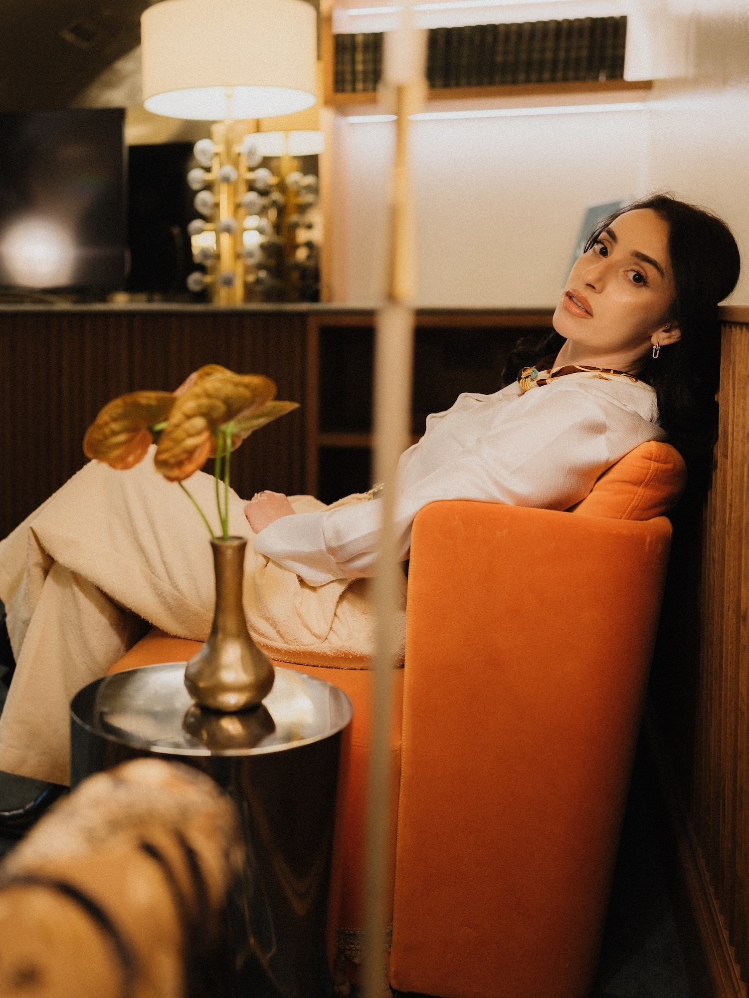 Relaxed cinematic portrait in a warm Vienna interior